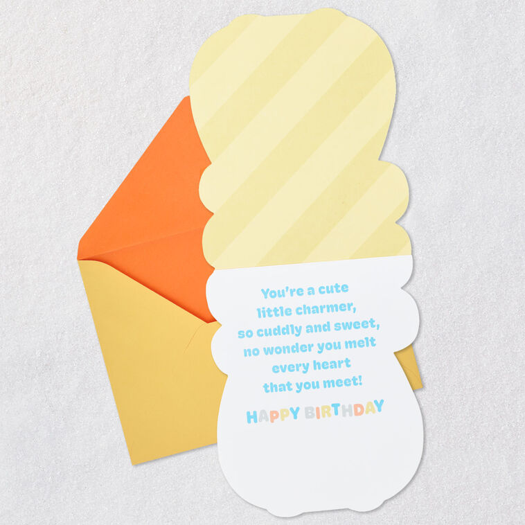 Hallmark Bear With Present And Balloons First Birthday Card
