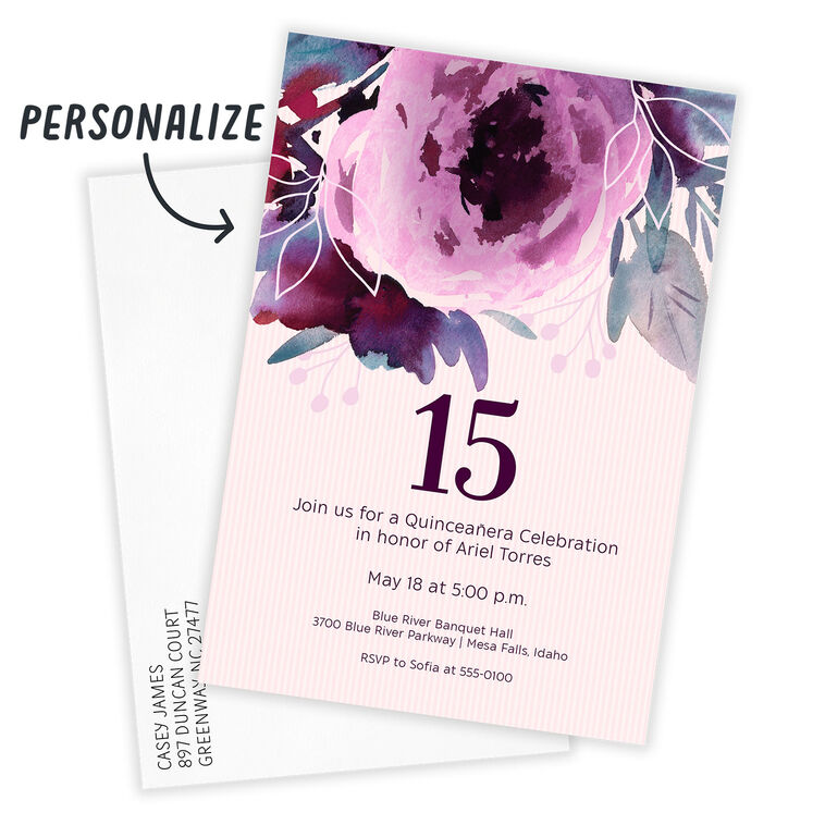 Hallmark Beautiful Blooms Milestone Party Invitation