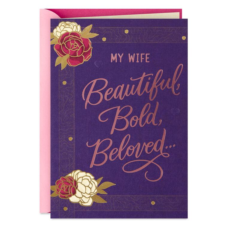 hallmark Beautiful Bold Beloved Birthday Card for Wife