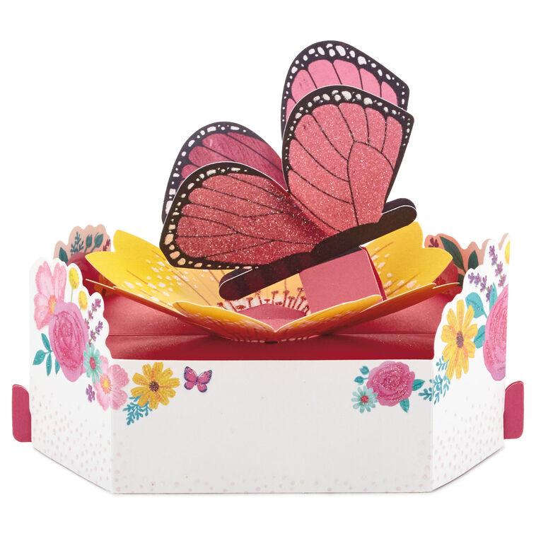 Hallmark Beautiful Day Butterfly And Flowers 3D Pop-Up Card