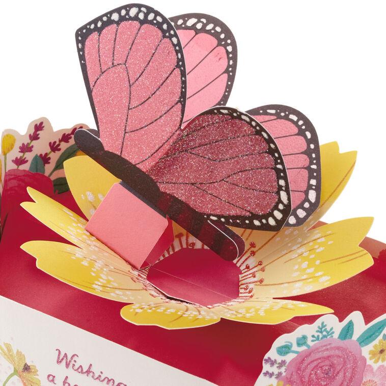 Hallmark Beautiful Day Butterfly And Flowers 3D Pop-Up Card