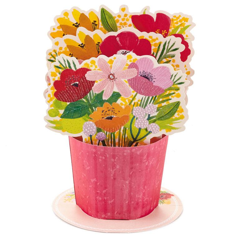 Hallmark Beautiful You Flower Bouquet 3D Pop-Up Card