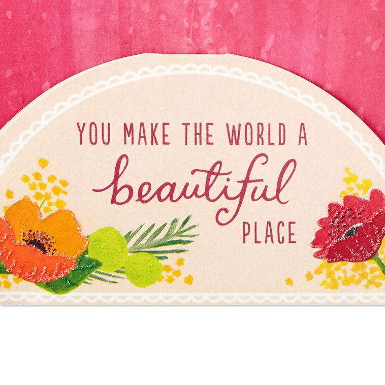 Hallmark Beautiful You Flower Bouquet 3D Pop-Up Card