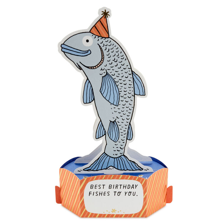 Hallmark Best Birthday Fishes Funny 3D Pop-Up Birthday Card