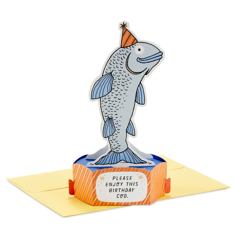 hallmark Best Birthday Fishes Funny 3D Pop-Up Birthday Card