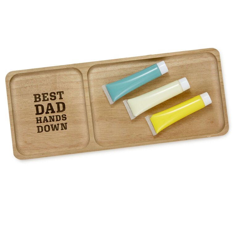 Hallmark Best Dad Hands Down Trinket Tray Handprint Kit 12x5
