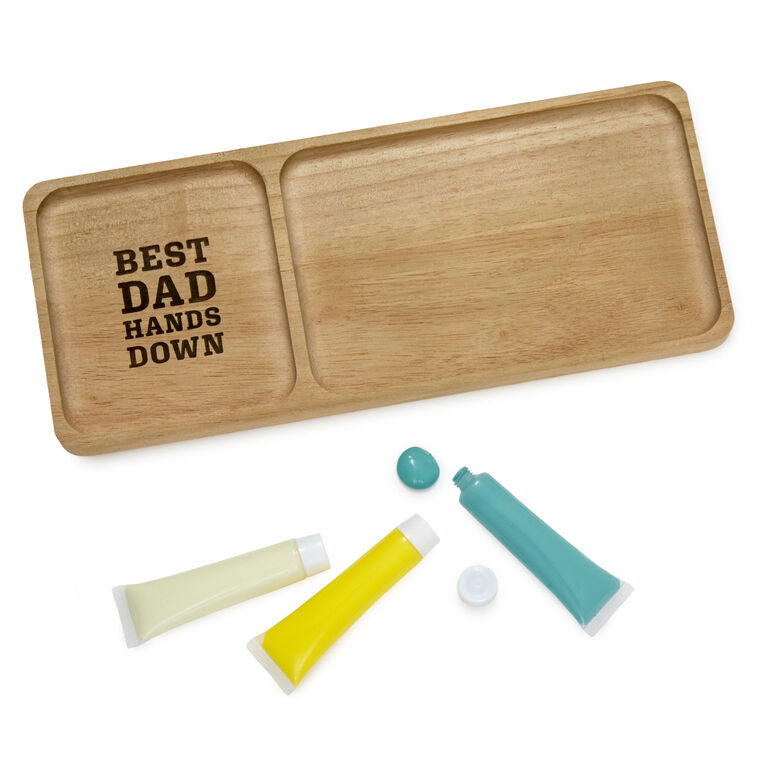 Hallmark Best Dad Hands Down Trinket Tray Handprint Kit 12x5
