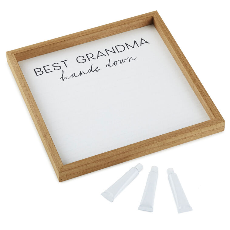 hallmark Best Grandma Hands Down Wood Sign Handprint Kit