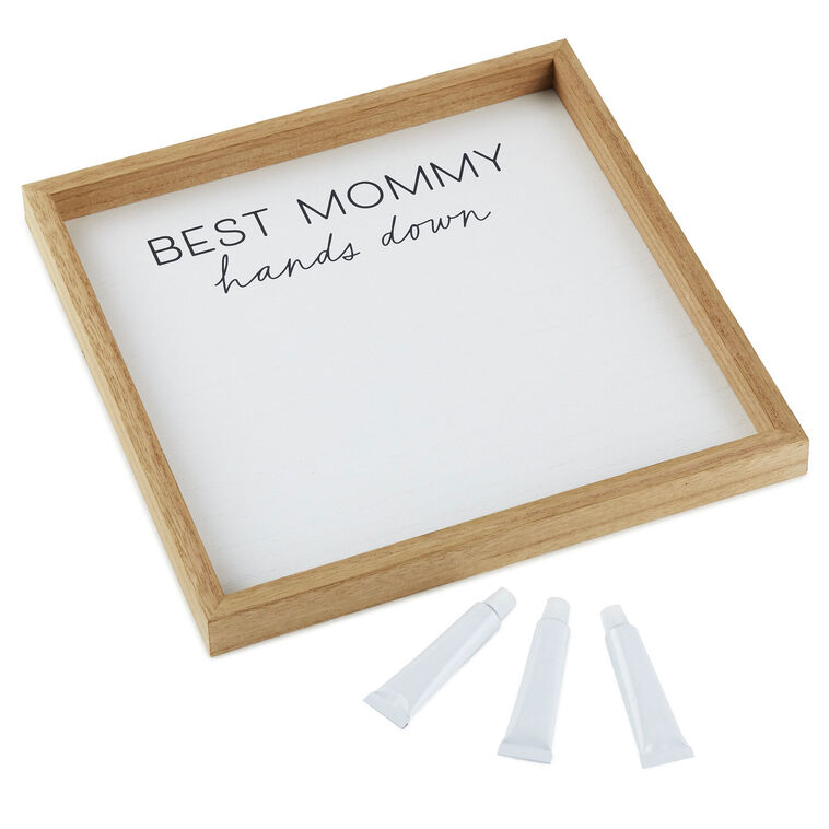 hallmark Best Mommy Hands Down Wood Sign Handprint Kit
