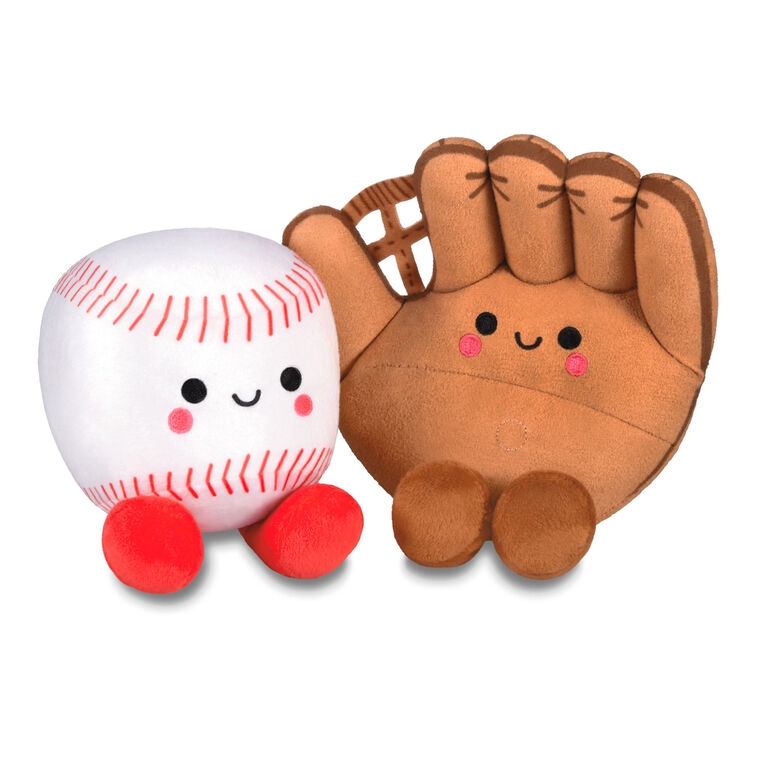 hallmark Better Together Baseball and Glove Magnetic Plush Pair 5" H