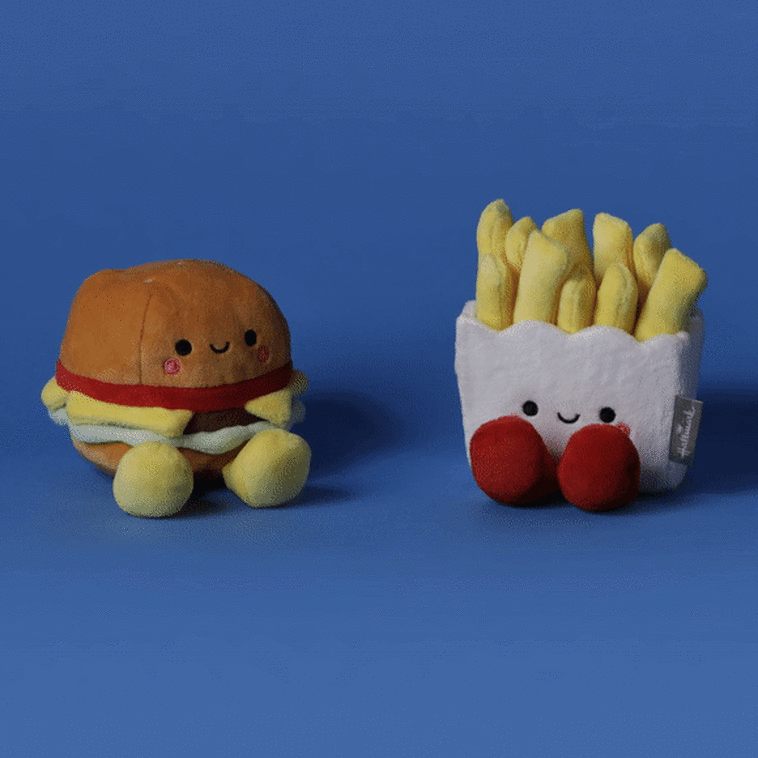 Hallmark Better Together Burger And Fries Magnetic Plush 5"