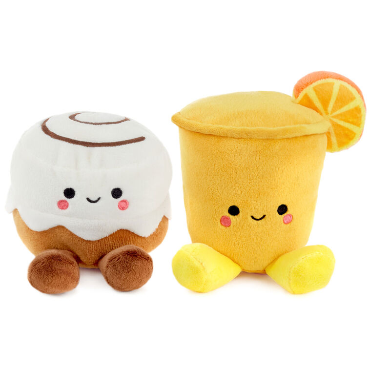 Hallmark Better Together Cinnamon Roll And Orange Juice Magnetic Plush Pair 5"