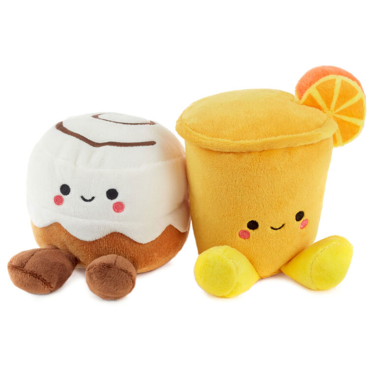 hallmark Better Together Cinnamon Roll and Orange Juice Magnetic Plush Pair 5"