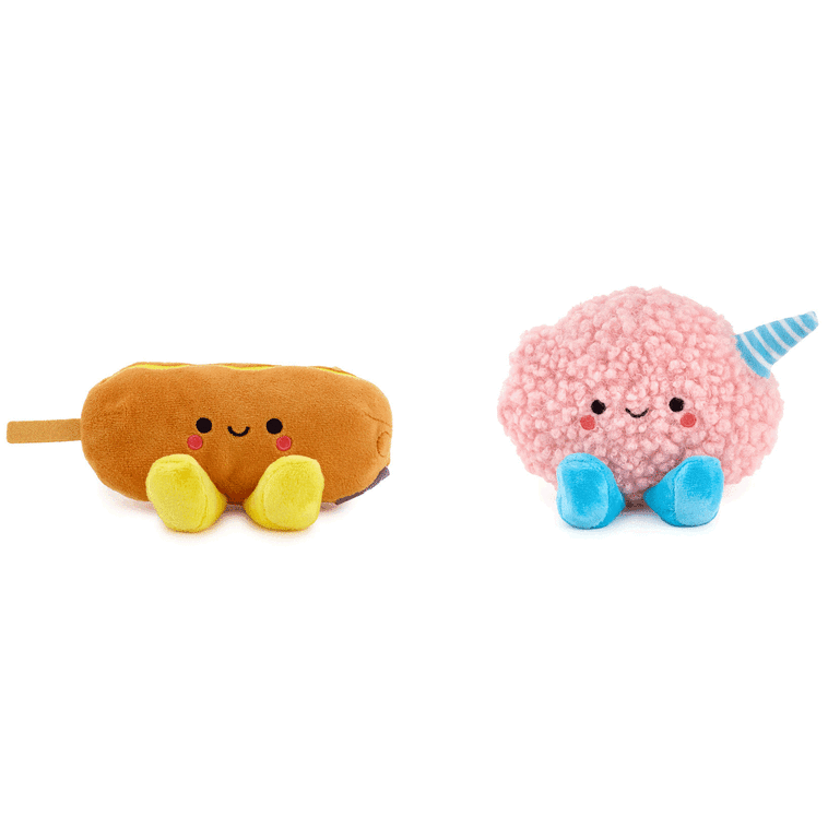 Hallmark Better Together Corn Dog And Cotton Candy Magnetic Plush Pair 3"