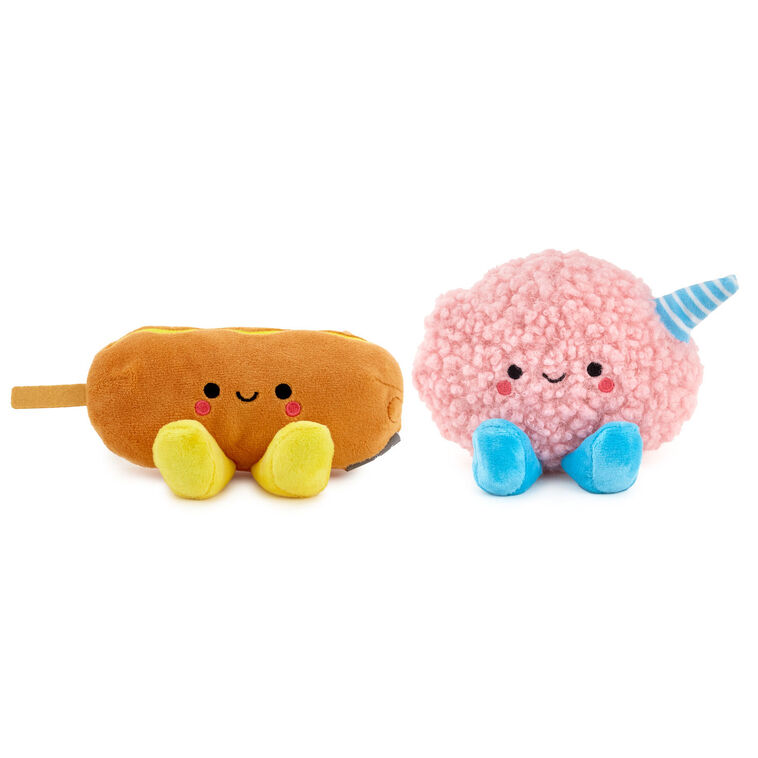 Hallmark Better Together Corn Dog And Cotton Candy Magnetic Plush Pair 3"
