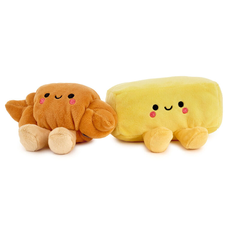 hallmark Better Together Croissant and Butter Magnetic Plush Pair 2.5"
