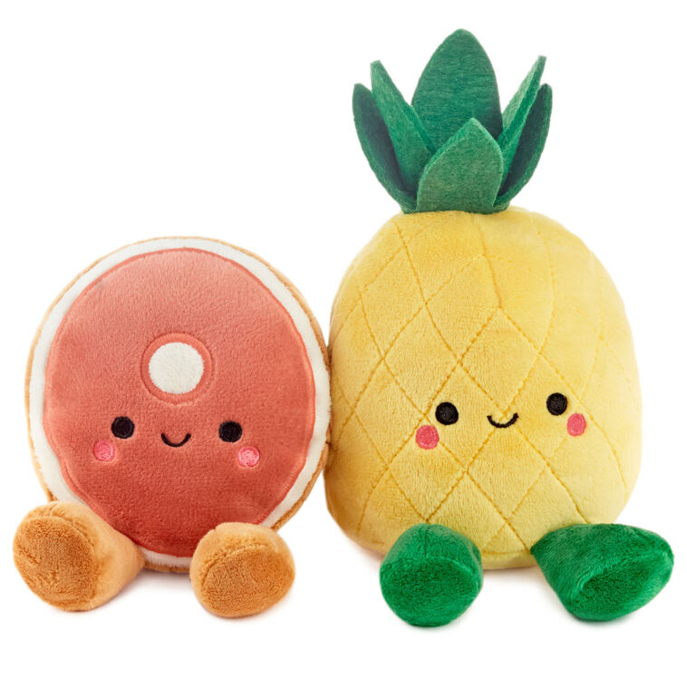 hallmark Better Together Ham and Pineapple Magnetic Plush Pair 7"