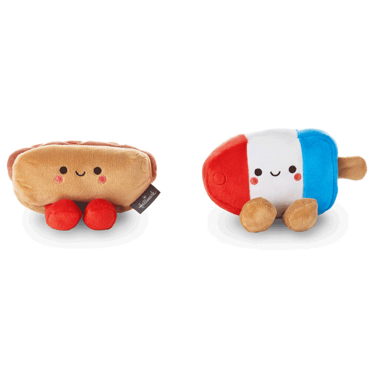 Hallmark Better Together Hot Dog And Freeze Pop Magnetic Plush Pair 3.5"