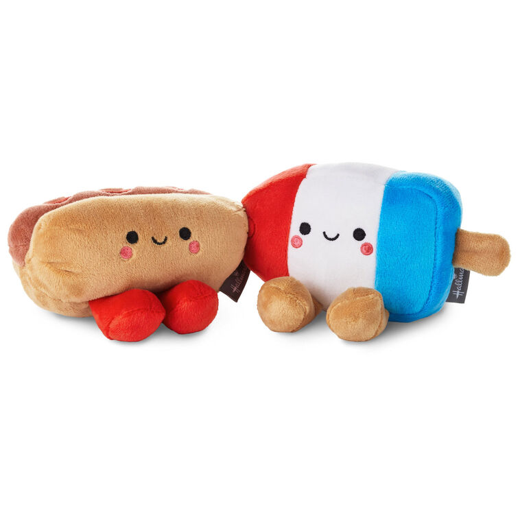 hallmark Better Together Hot Dog and Freeze Pop Magnetic Plush Pair 3.5"