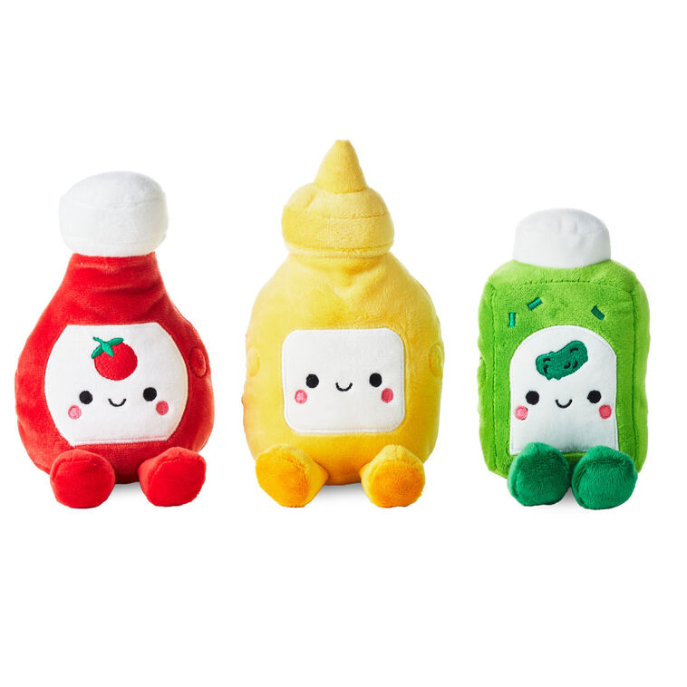 Hallmark Better Together Ketchup Mustard And Relish Magnetic Plush Trio 7.5"