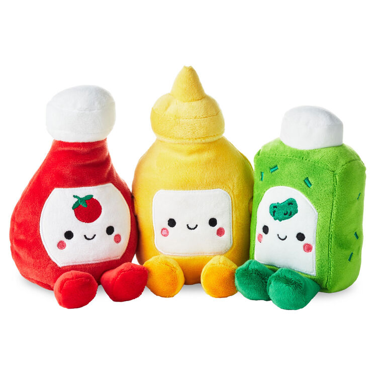 hallmark Better Together Ketchup Mustard and Relish Magnetic Plush Trio 7.5"
