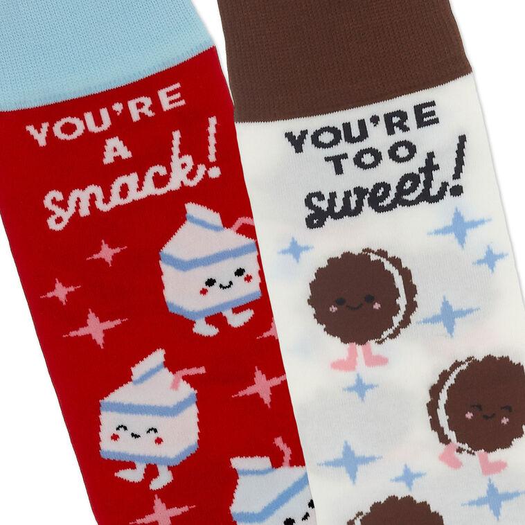 Hallmark Better Together Milk And Cookies Funny Crew Socks