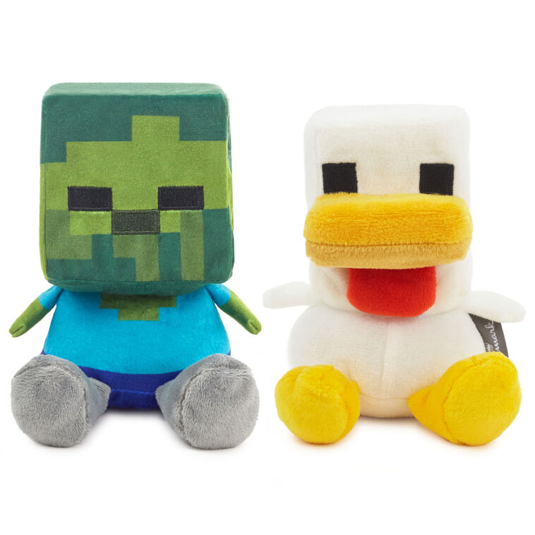 Hallmark Better Together Minecraft Baby Zombie And Chicken Magnetic Plush Pair 5.25" H