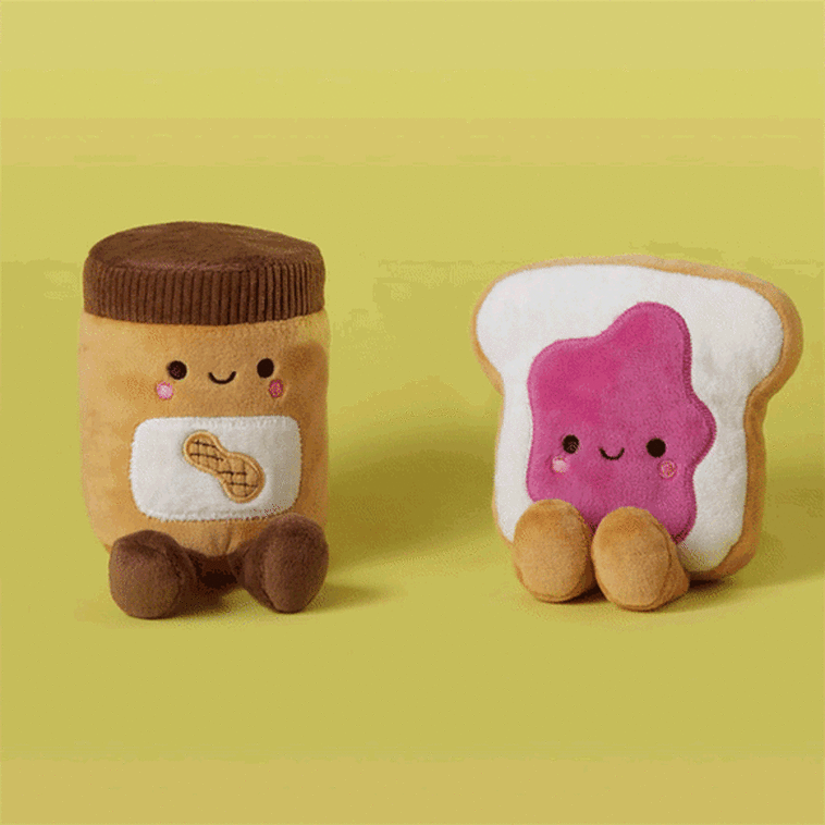 Hallmark Better Together Peanut Butter And Jelly Magnetic Plush 5"