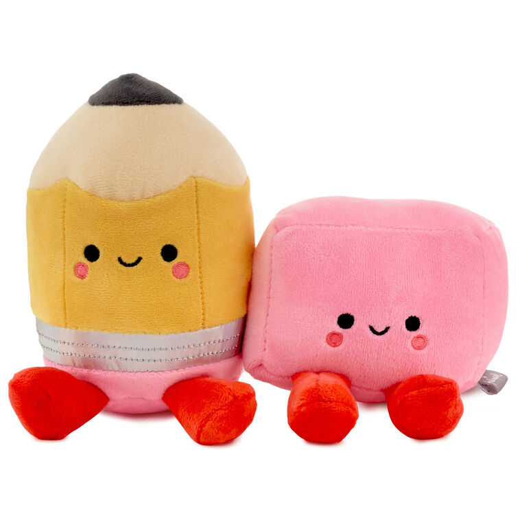 hallmark Better Together Pencil and Eraser Magnetic Plush Pair 6"