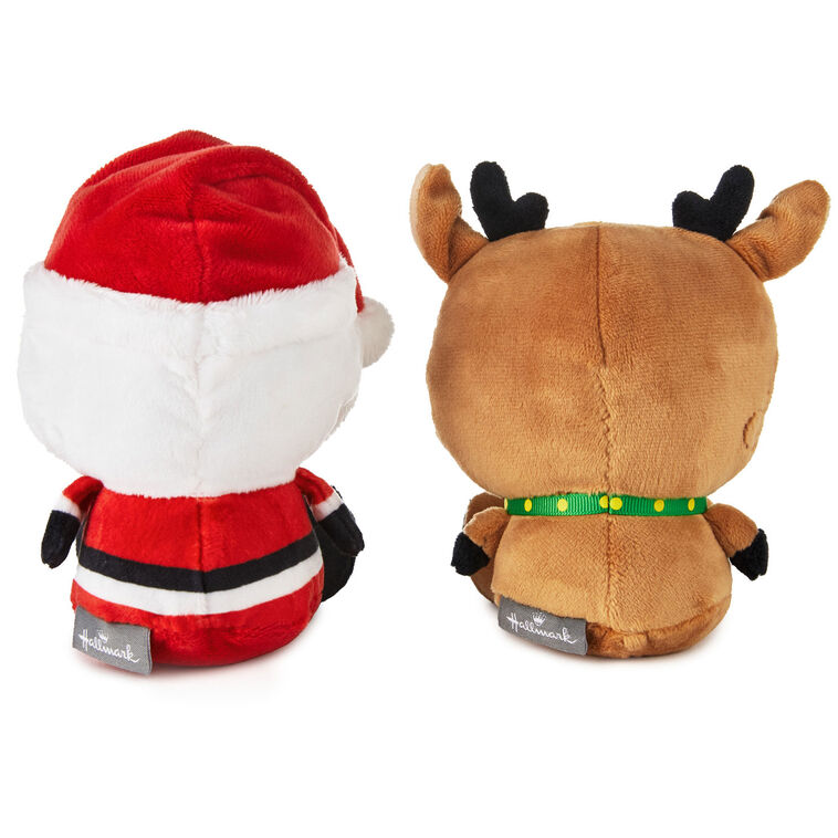 Hallmark Better Together Santa And Reindeer Magnetic Plush Pair 5.75"