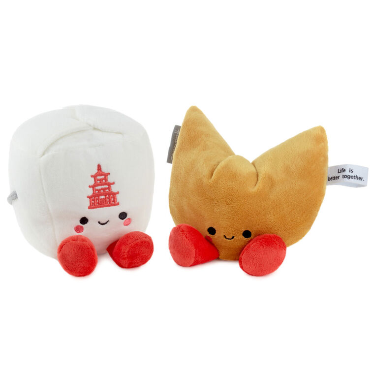 Hallmark Better Together Takeout Box And Fortune Cookie Magnetic Plush Pair 5"