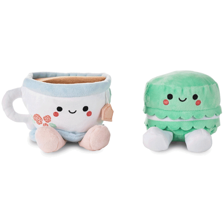 Hallmark Better Together Teacup And Macaron Cookie Magnetic Plush Pair 3.5"