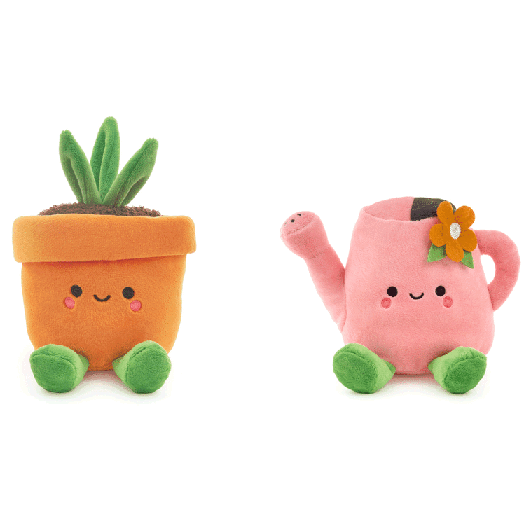 Hallmark Better Together Watering Can And Plant Magnetic Plush Pair 4.5"