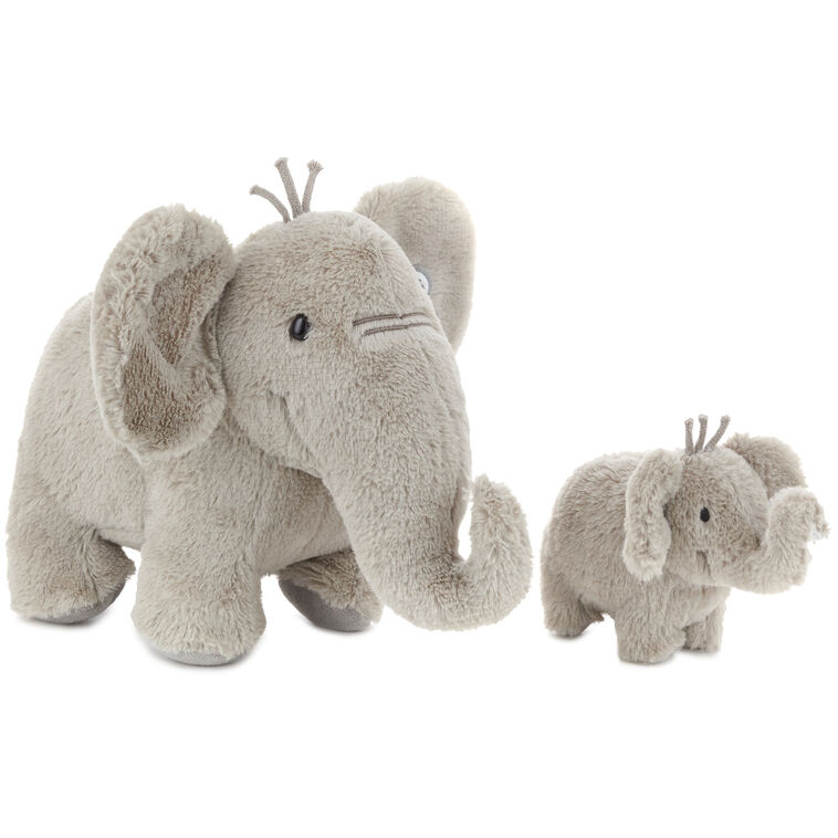 Hallmark Big And Little Elephant Singing Stuffed Animals With Motion 8"