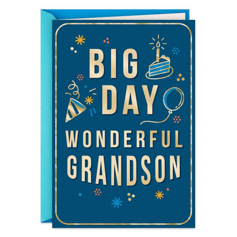 hallmark Big Day Wonderful Grandson Birthday Card for Grandson