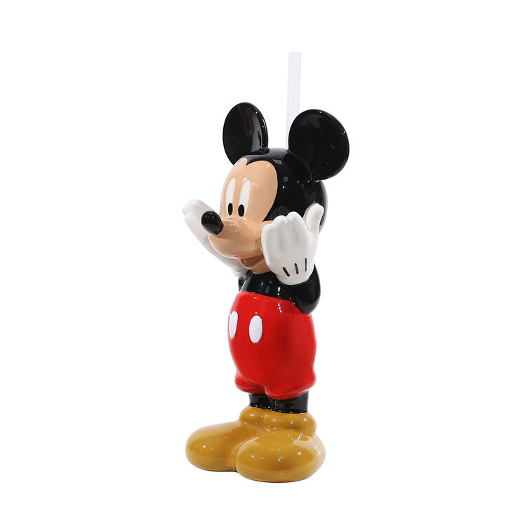 Hallmark BioWorld Disney Mickey Mouse Sculpted Ceramic Cup With Straw 6 Oz