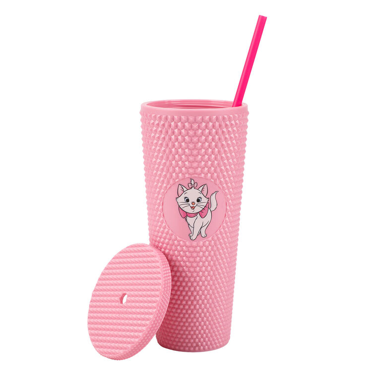 Hallmark BioWorld Disney The Aristocats Marie Pink Tumbler With Straw 24 Oz