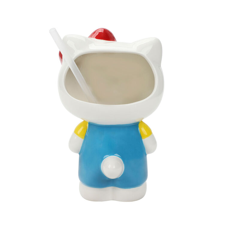 Hallmark BioWorld Hello Kitty Sculpted Ceramic Cup With Straw