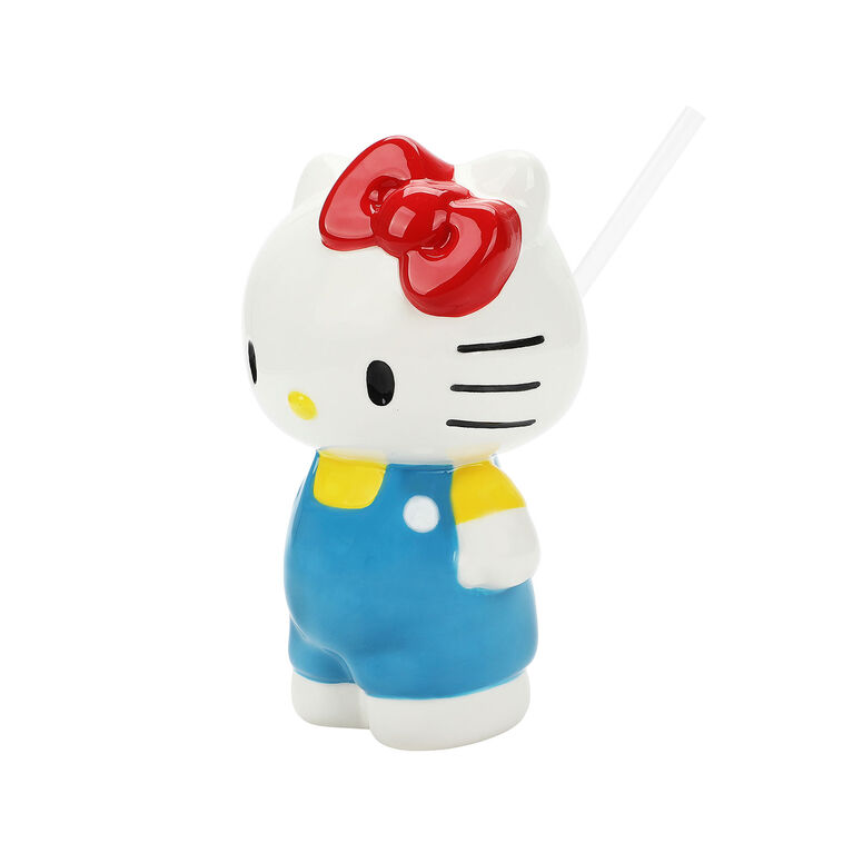 Hallmark BioWorld Hello Kitty Sculpted Ceramic Cup With Straw