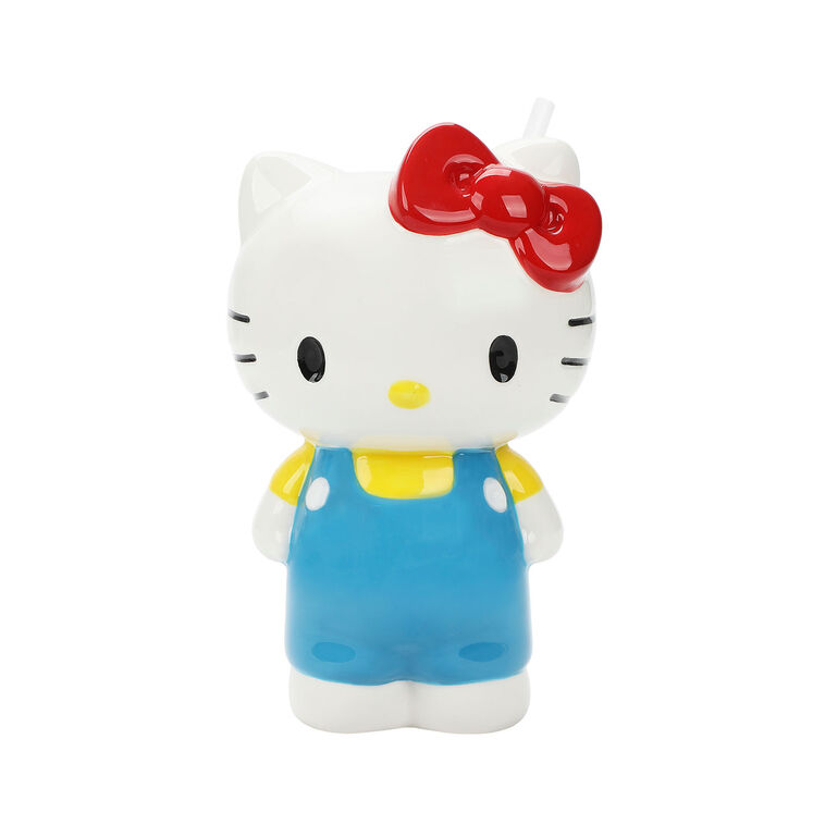 hallmark BioWorld Hello Kitty Sculpted Ceramic Cup With Straw