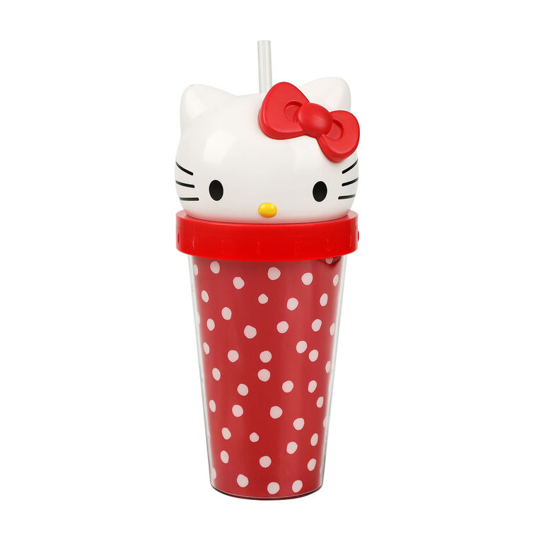 hallmark BioWorld Hello Kitty Shaped Plastic Tumbler With Straw