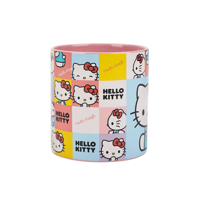Hallmark BioWorld Sanrio Hello Kitty Tiles Pink Mug 16 Oz