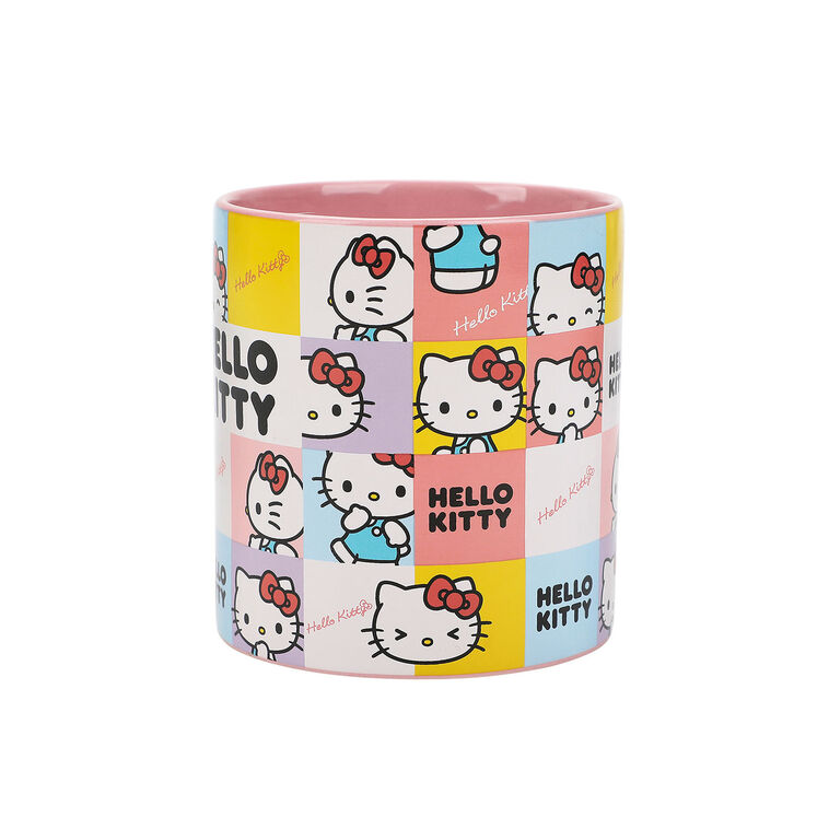Hallmark BioWorld Sanrio Hello Kitty Tiles Pink Mug 16 Oz