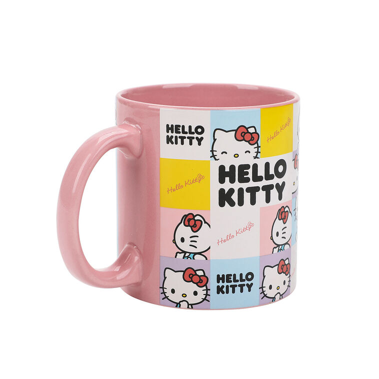 Hallmark BioWorld Sanrio Hello Kitty Tiles Pink Mug 16 Oz