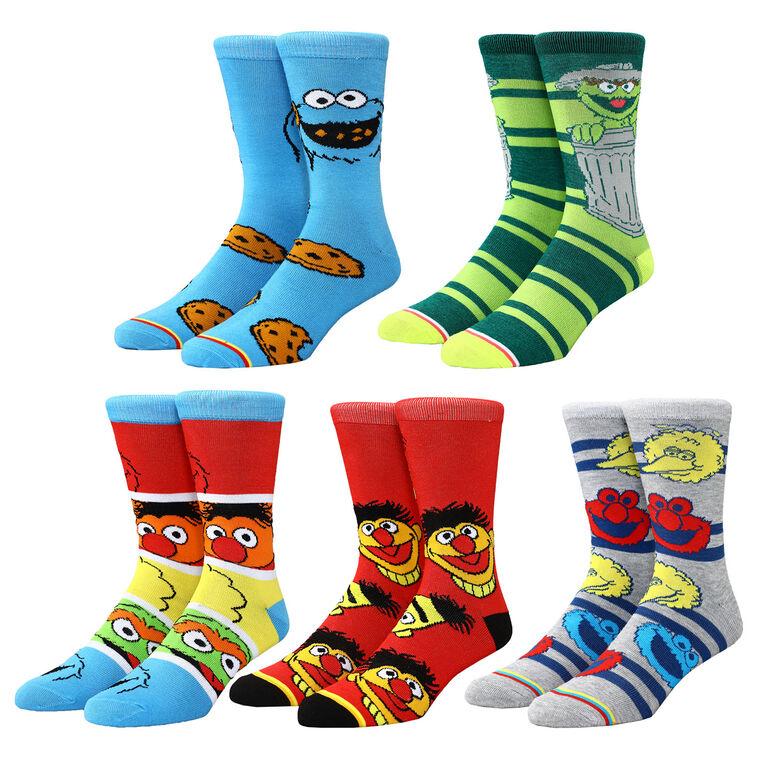 hallmark BioWorld Sesame Street Unisex Crew Socks 5 pair