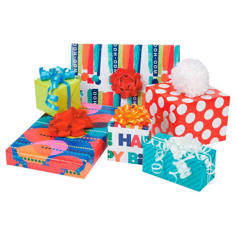 Hallmark Birthday Celebration 3-Pack Reversible Wrapping Paper