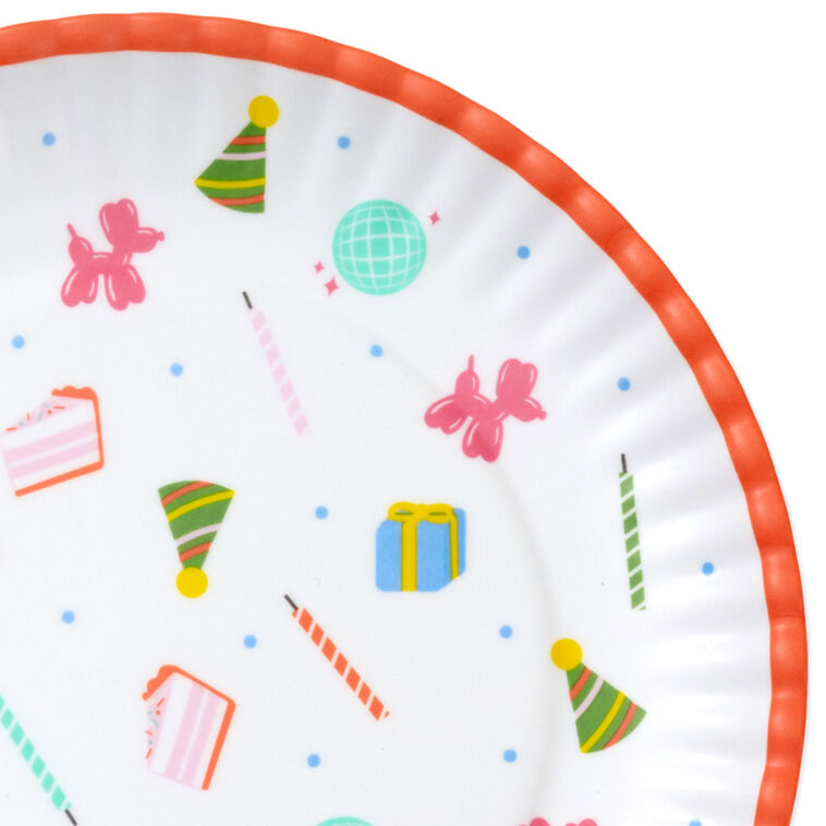 Hallmark Birthday Celebration Icons Melamine Dessert Plates Set Of 4
