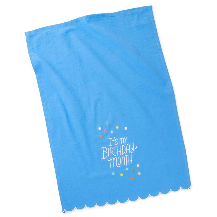Hallmark Birthday Month Tea Towel And Wine Glass Bundle