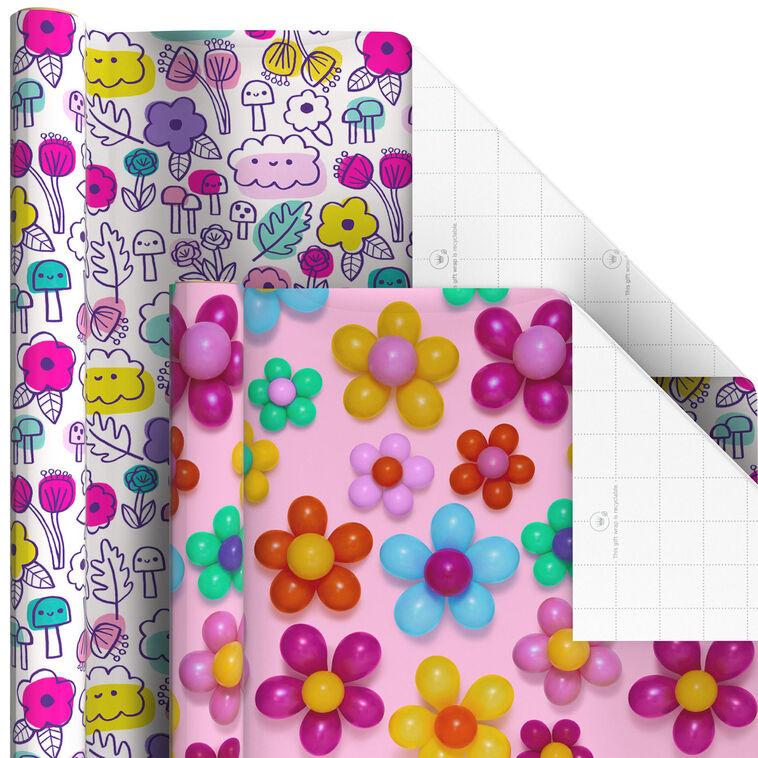 Hallmark Birthday Whimsy 6-Pack Assorted Wrapping Paper Roll Bundle 180 Sq. Ft. Total