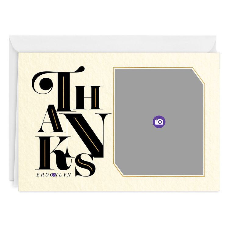 Hallmark Black And Gold Letters Custom Thank-You Card
